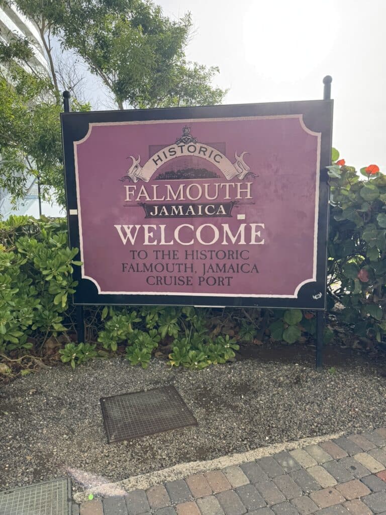 Falmouth Jamaica welcome sign