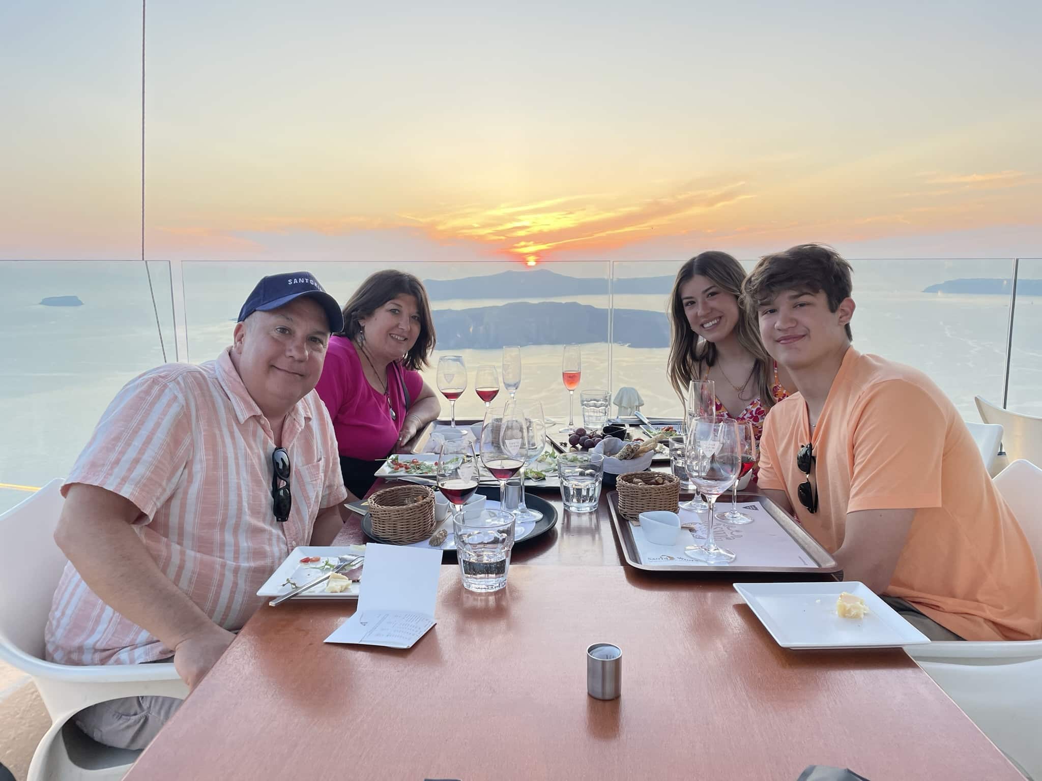 Sunset at Santo Wines: A Family Excursion in Santorini, Greece