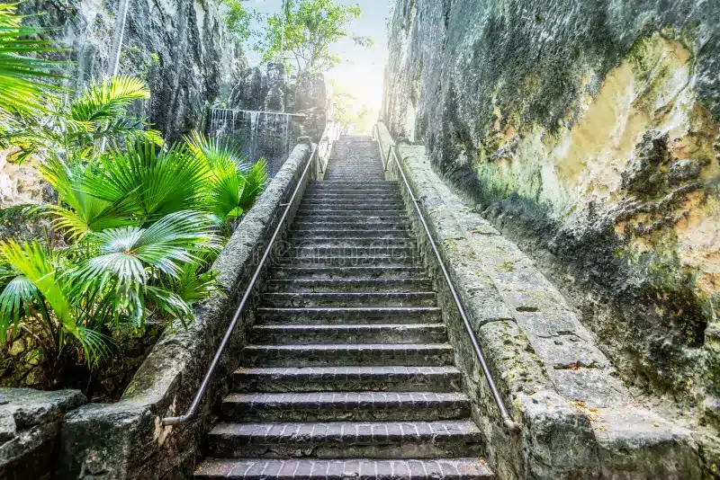 The Queen’s Staircase in Nassau, a historic limestone passage carved in the 1700s