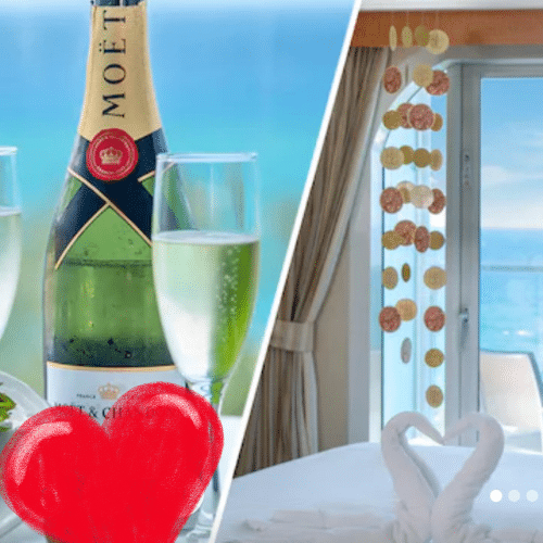 champagne in cruise ship cabin