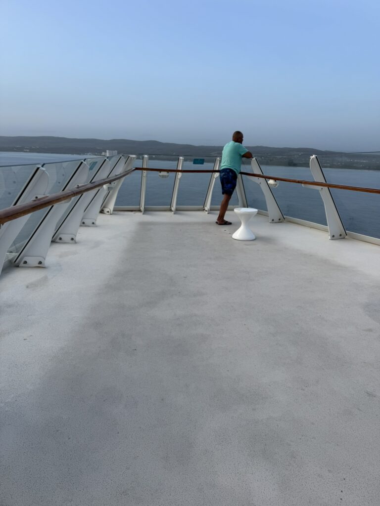 Hidden deck wing area on Oasis of the Seas, showing a quiet lookout spot featured in the Oasis of the Seas guide.
