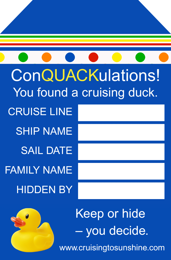 FREE CRUISE DUCK PRINTABLE