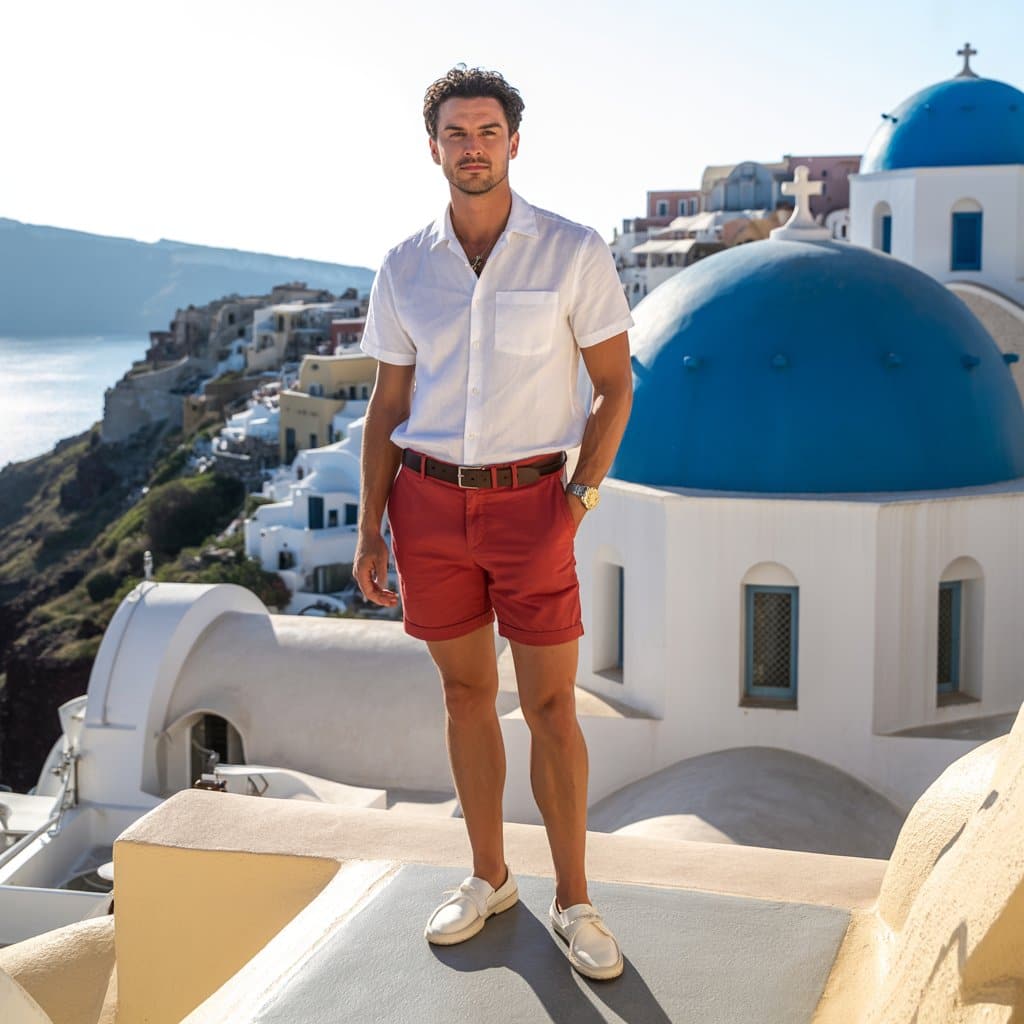 man in Santorini, Greece