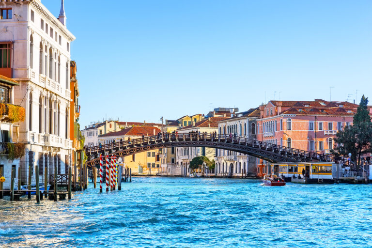 The Ponte dell'Accademia is bridge to span the Grand Canal in Venice, Italy.