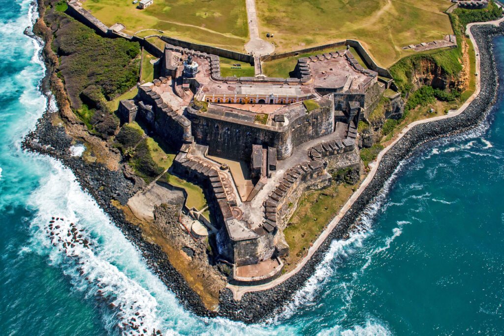 Castillo San Felipe del Morro, a 16th‑century Spanish citadel in San Juan, Puerto Rico, overlooking the coastline.