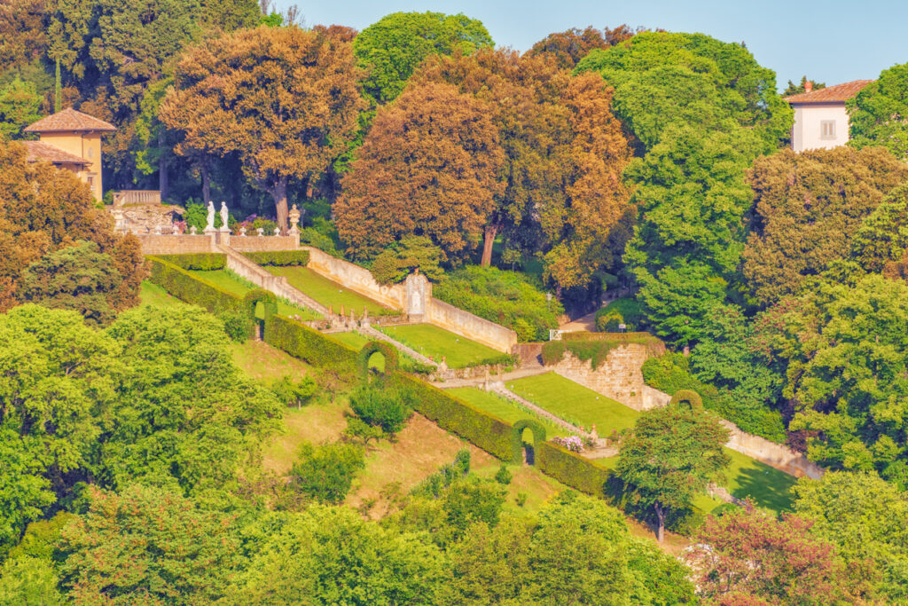 panorama on historical view Gardens of Bardini (Giardino Bardini)