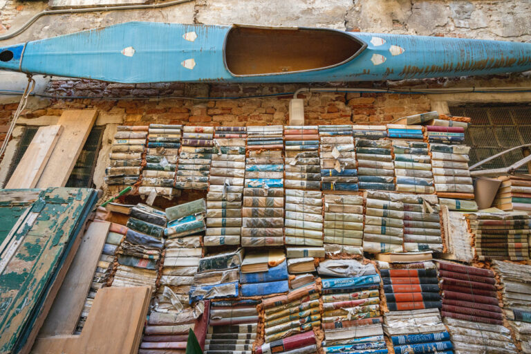 Books of The Libreria Acqua Alta bookshop.