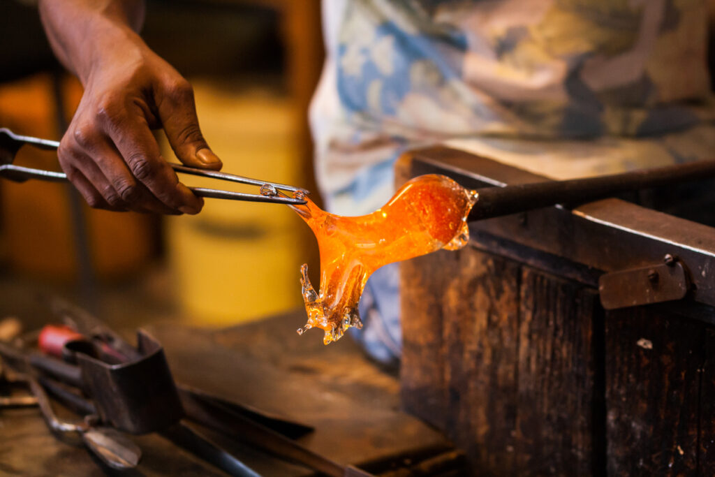 Murano glass processing, Venice, Veneto, Italy