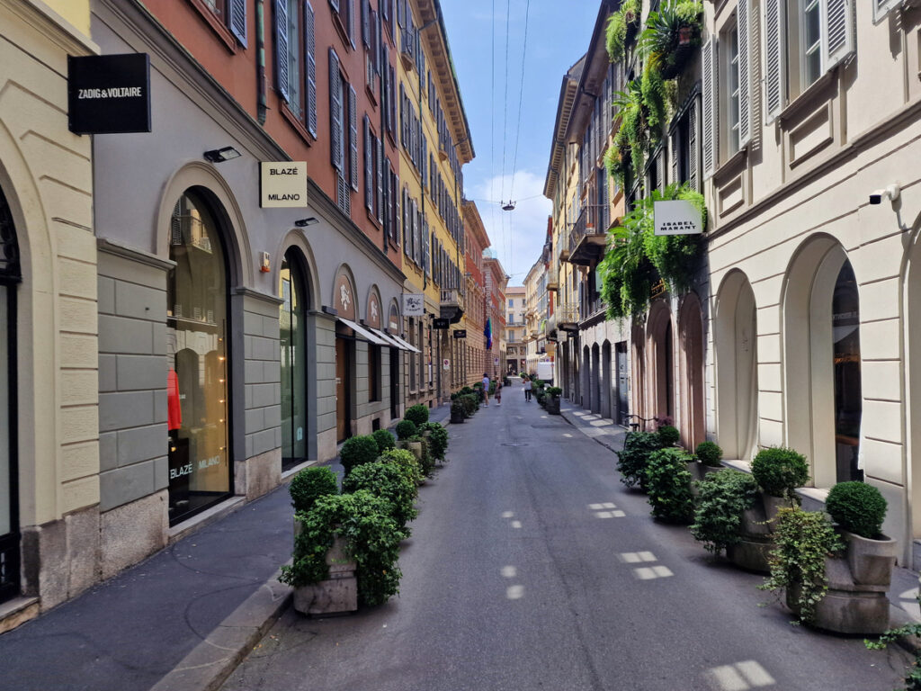 A street in the Milan Fashion District