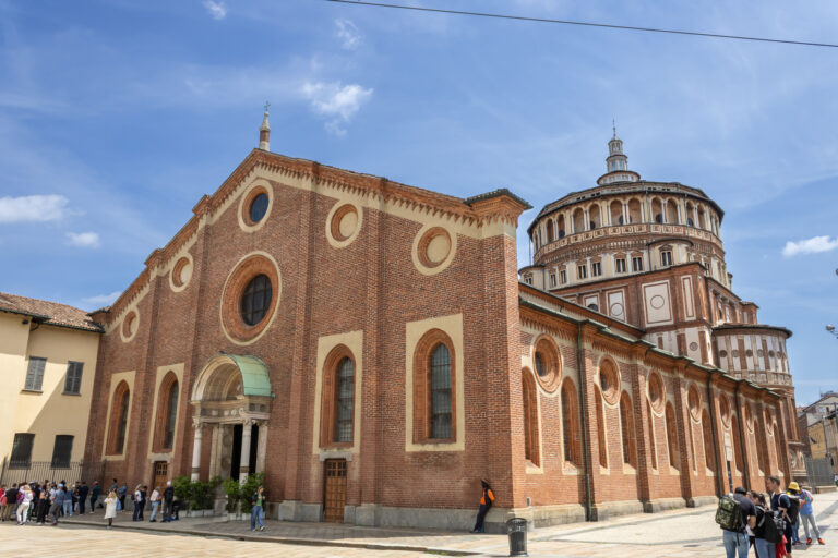 The facade of the Church of Santa Maria delle Grazie