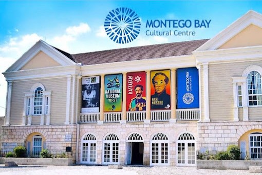 Historic Georgian building housing the Montego Bay Cultural Center in Sam Sharpe Square, Jamaica