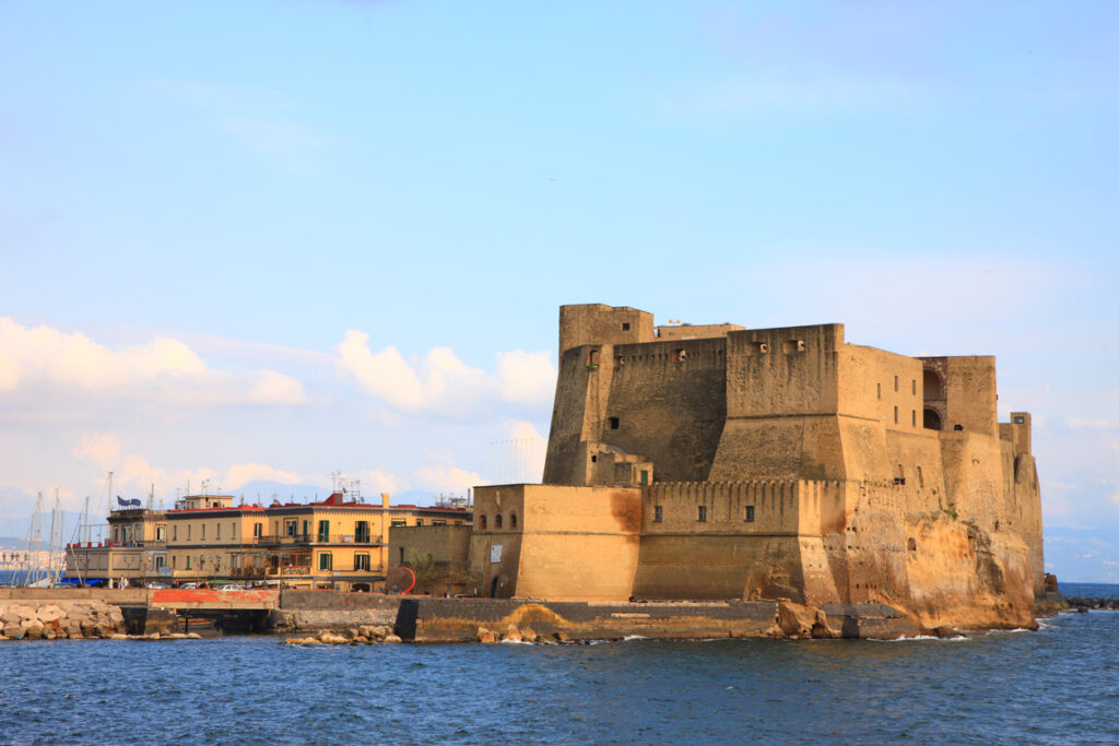 Exterior view of Castel dell’Ovo on the Naples waterfront